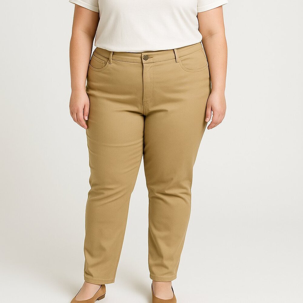 TIME & TRU Women's High Rise Stretch Fitted Core Jeggings Khaki XL (16-18)